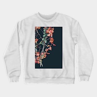 red and green holly christmas leaves wreath Crewneck Sweatshirt